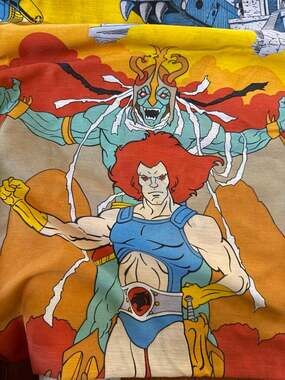 Vintage Thundercats Bed Sheet 80s Thunder Cats Twin Flat Bedding -